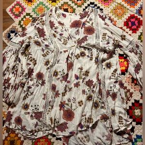 Free people white flowy long sleeve top